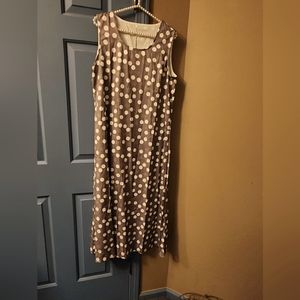 Ladies Maxi Dress Gray Polka Dot